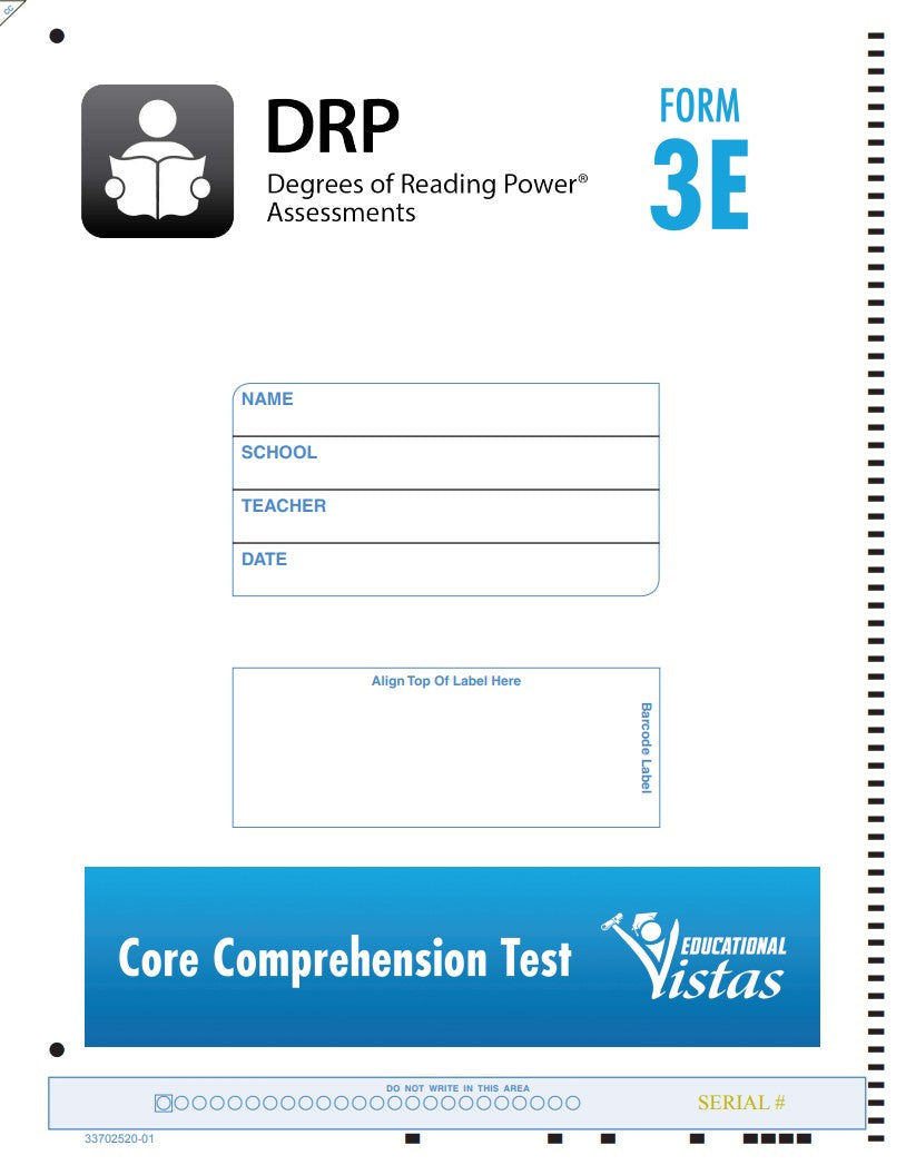 Degrees of Reading Power Form 3E Test Booklet: 3rd Grade
